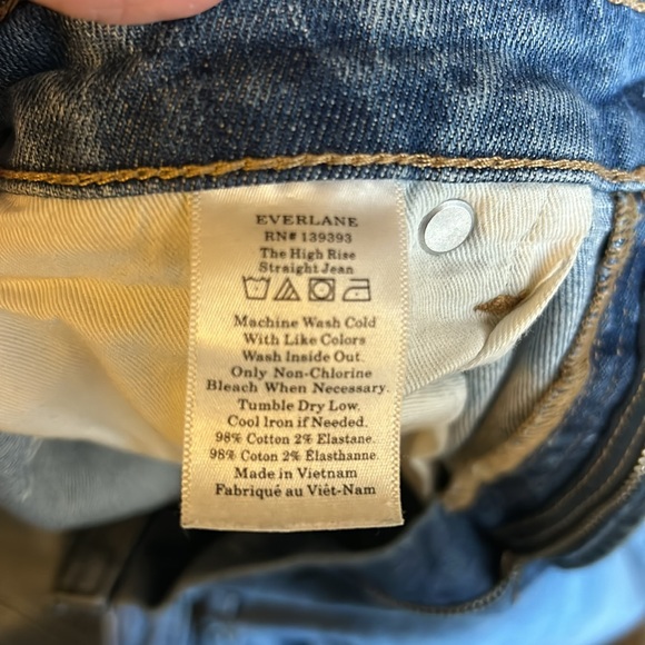 Everlane Women’s high rise straight Classic Blue Jeans - Picture 4 of 4